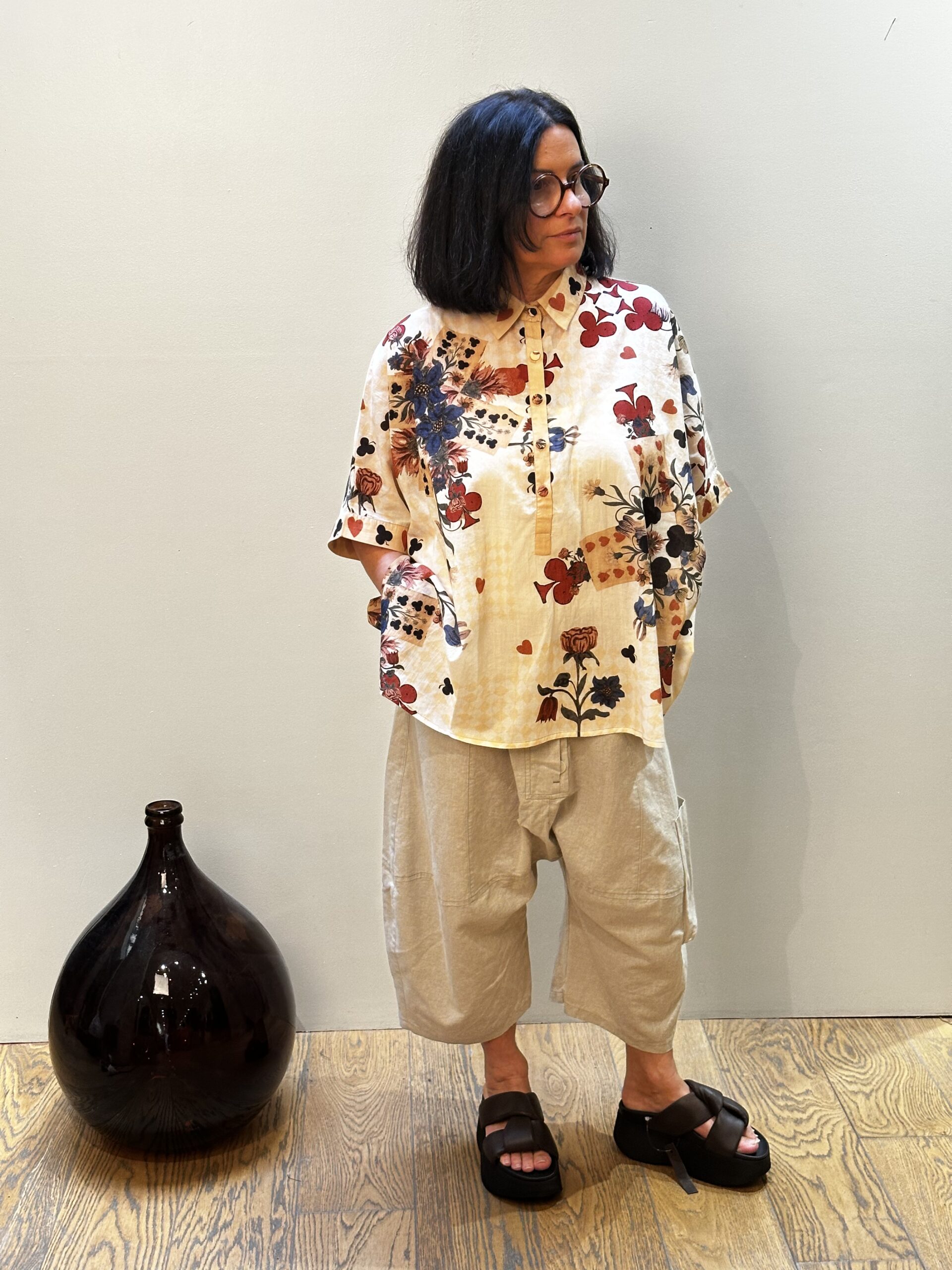 Pantalon Sarouel en Lin Sable