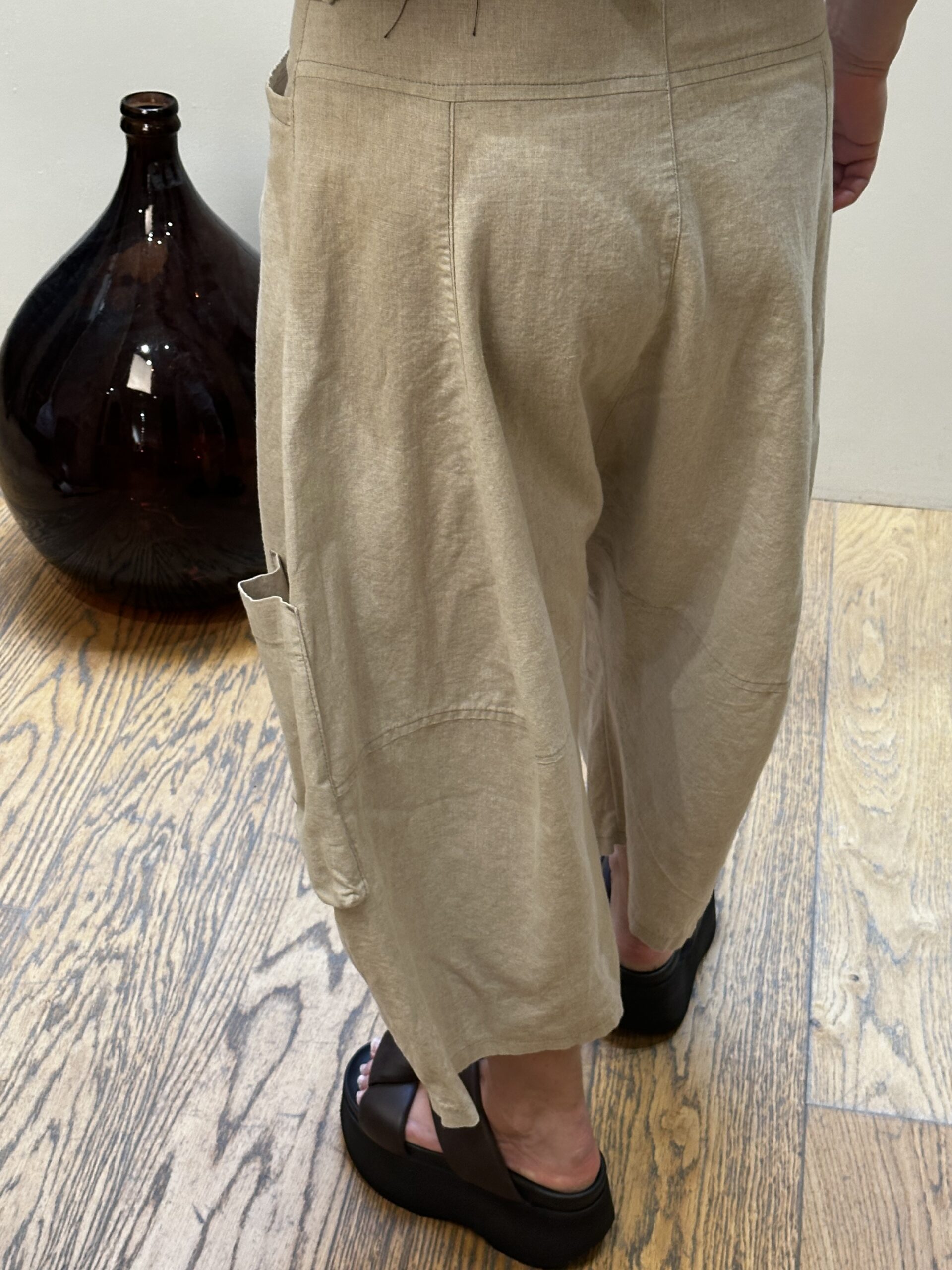 Pantalon Sarouel en Lin Sable