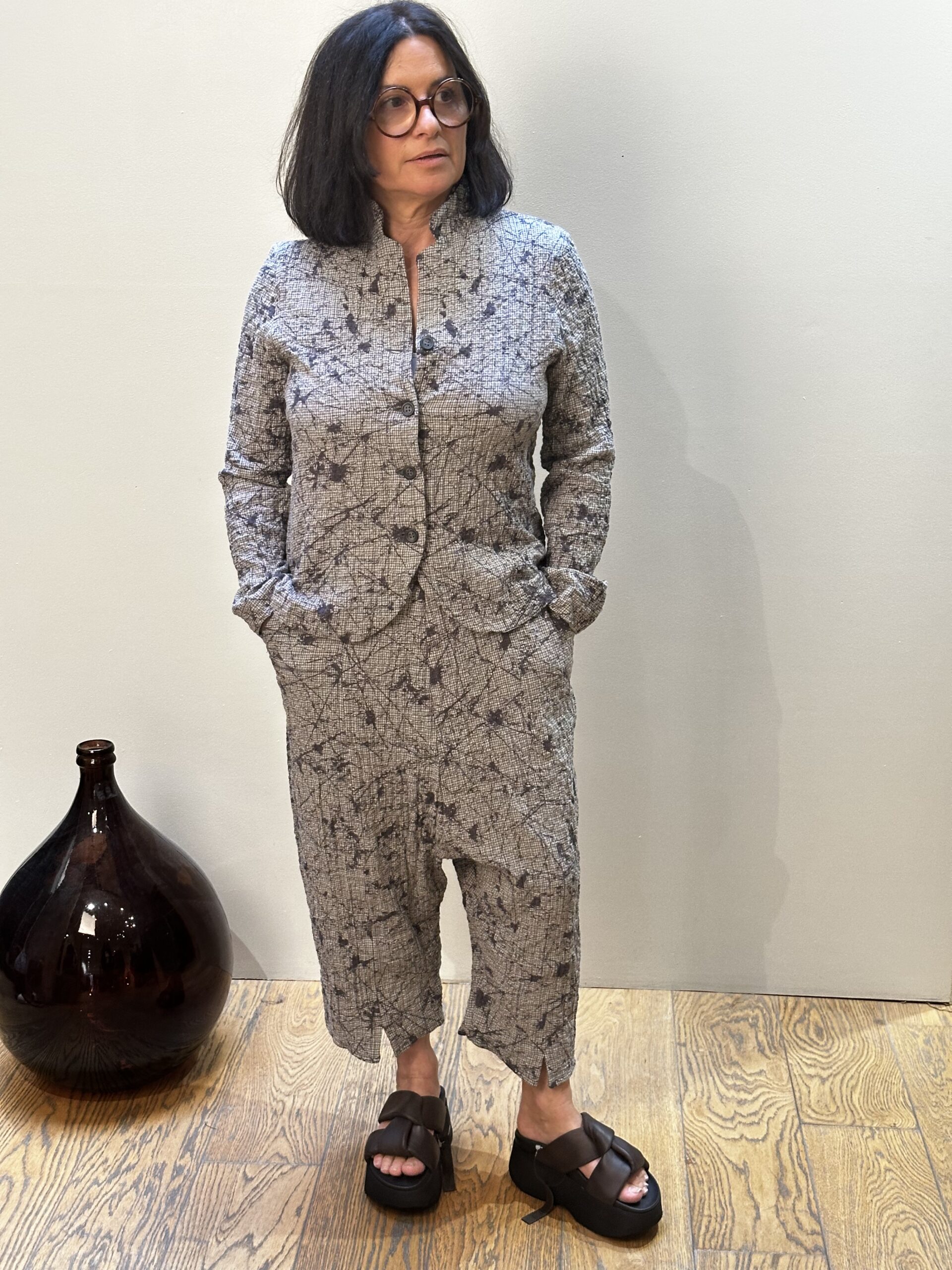 Veste Ajustée à Col Officier