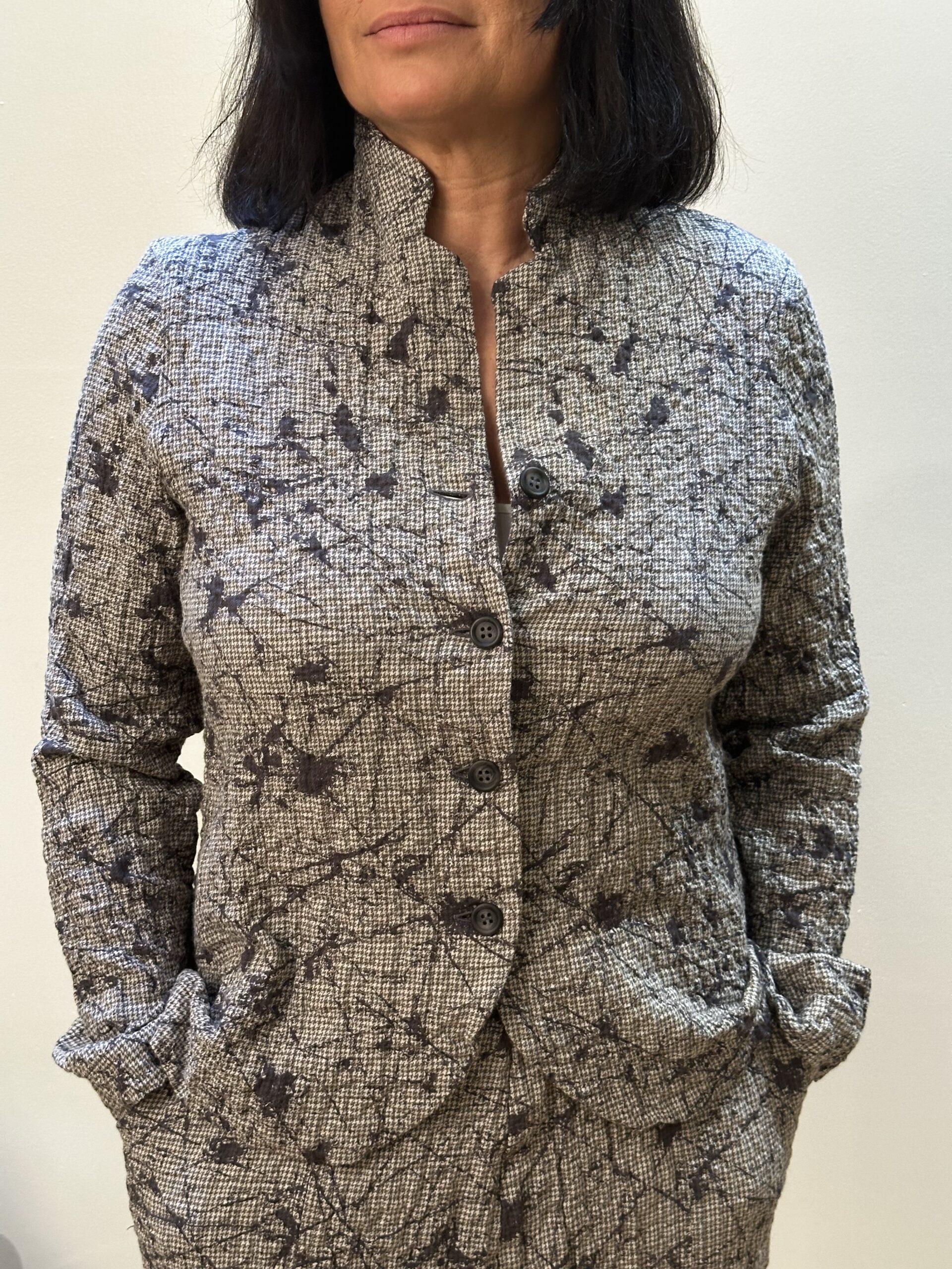 Veste Ajustée à Col Officier