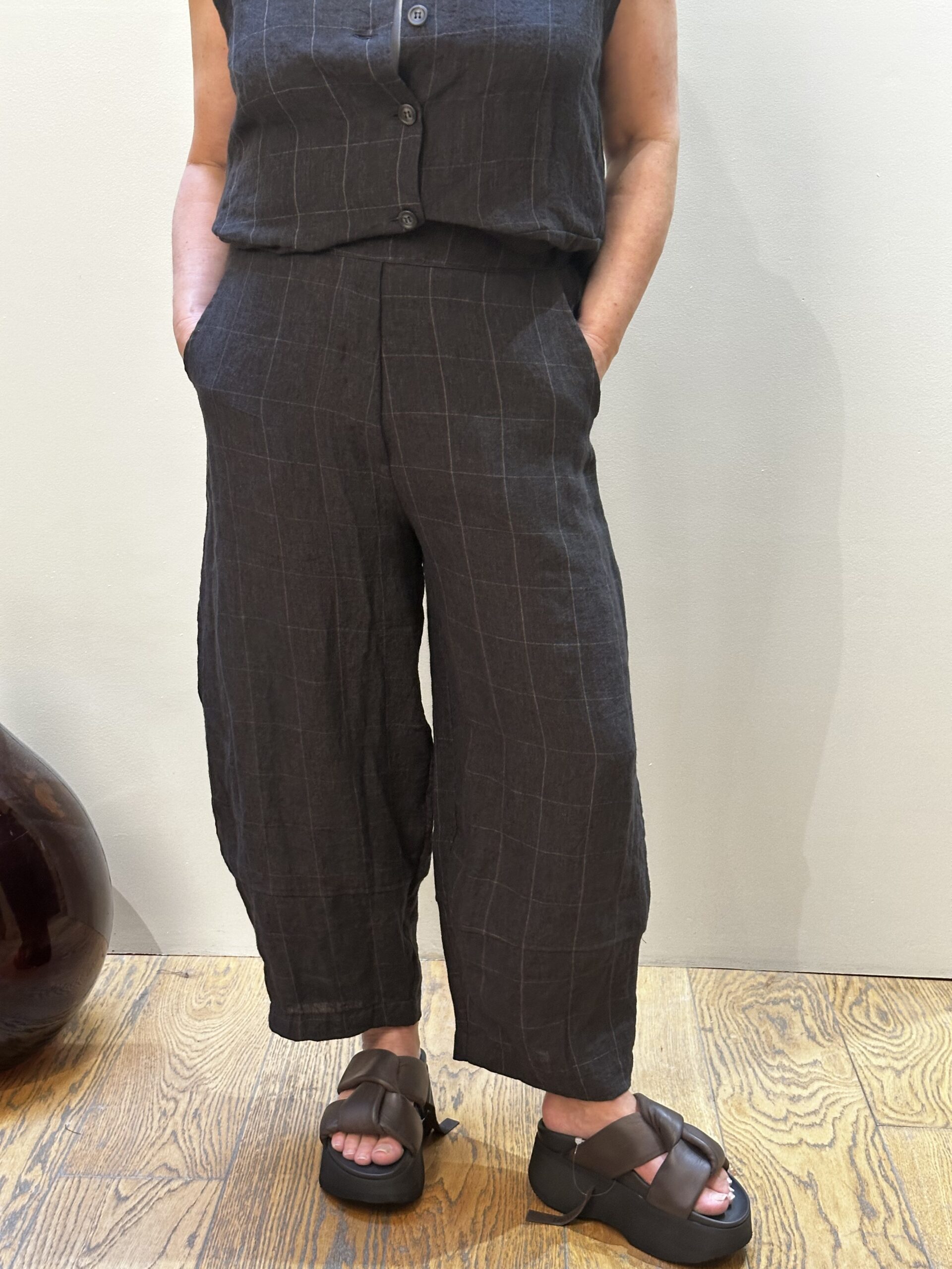 Pantalon à carreaux coordonné
