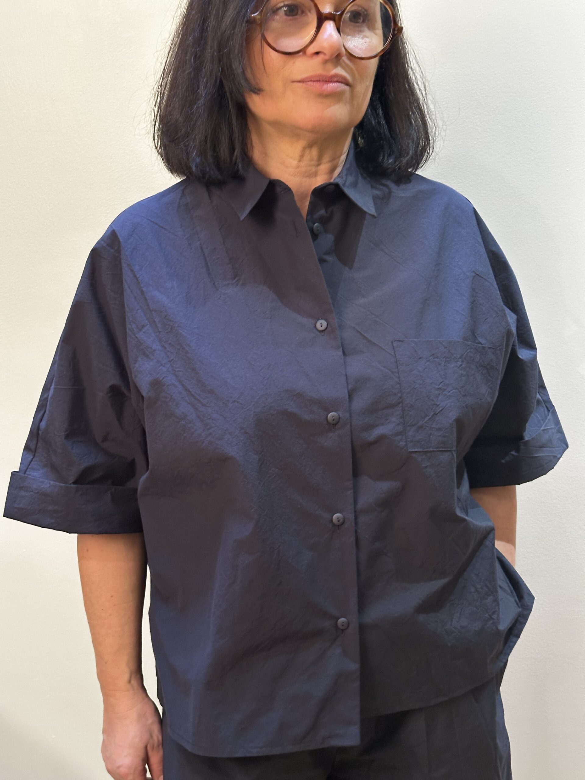 Chemisier Boxy à Manches Courtes